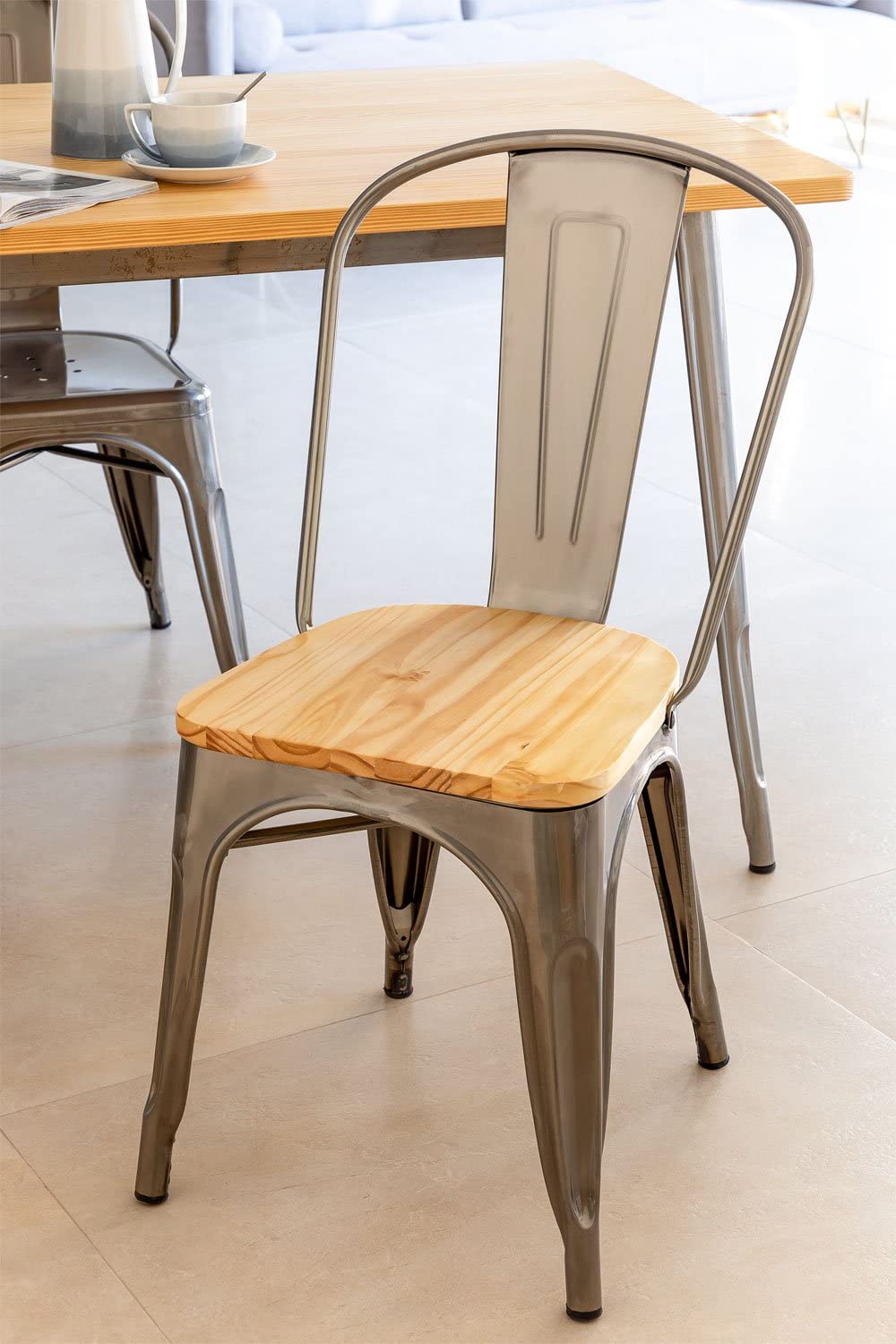 Sklum LIX sedia impilabile legno piallato