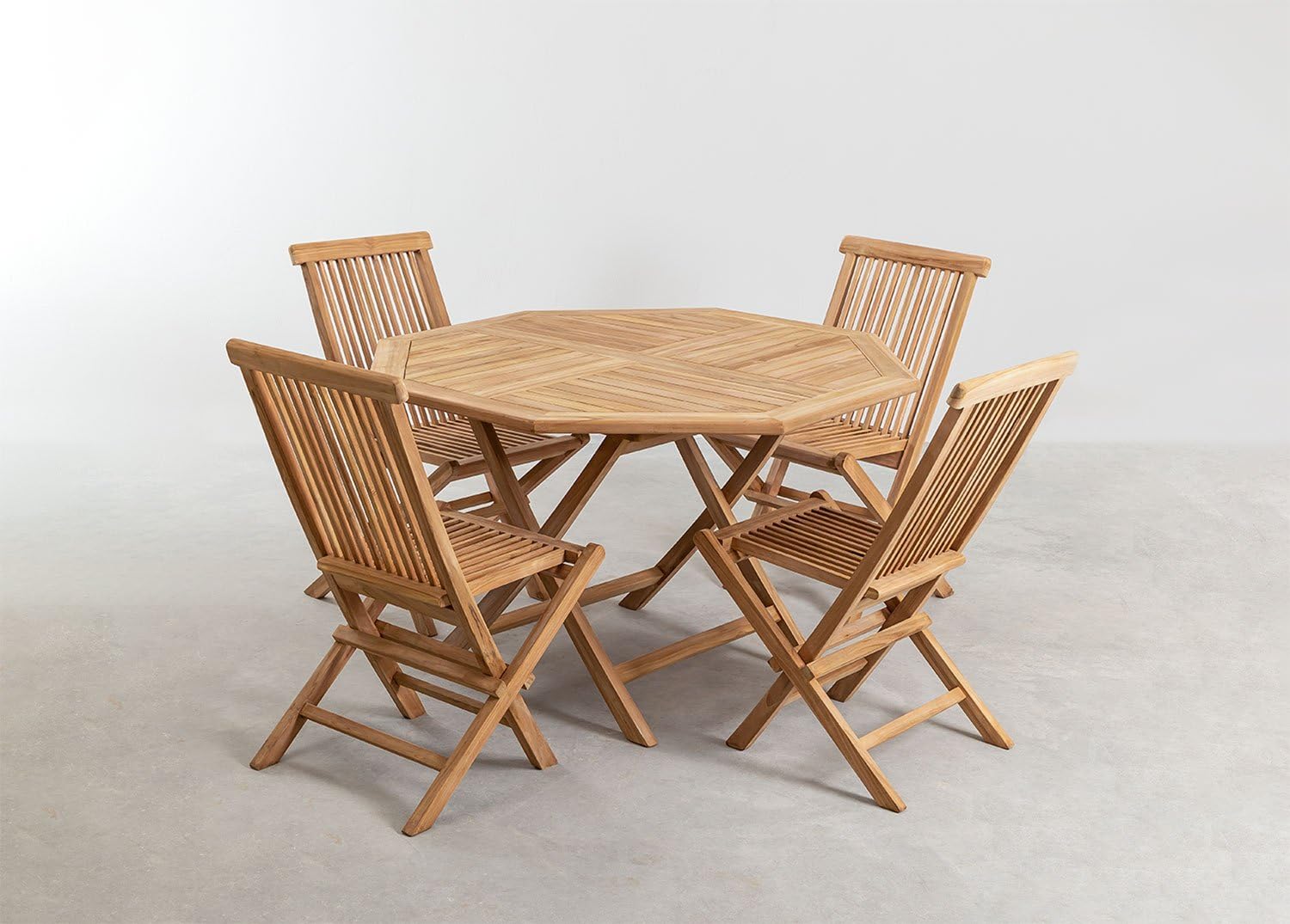 Sklum Pira Set Tavolo e 4 Sedie Teak Pieghevole