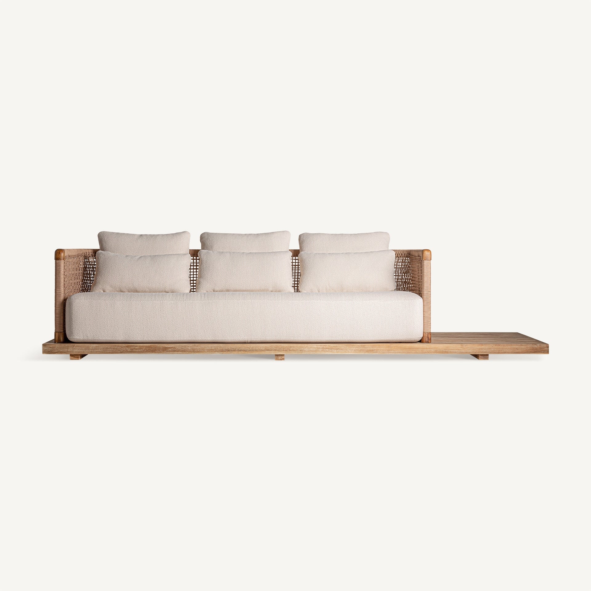 Bambua Trena divano da esterno teak crema