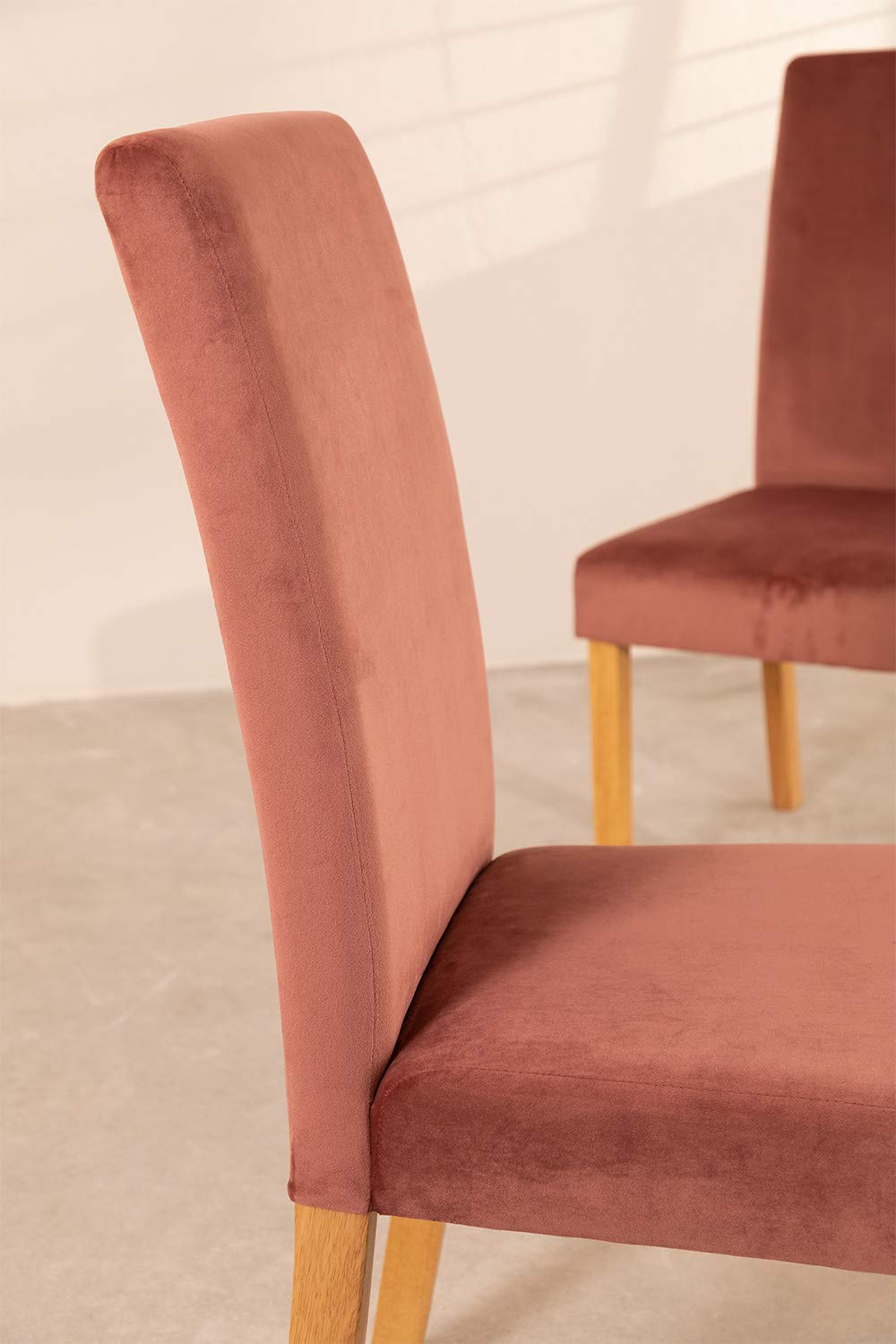 Sklum Cindy Sedie Sala da Pranzo Velluto Pack 2 Rosé