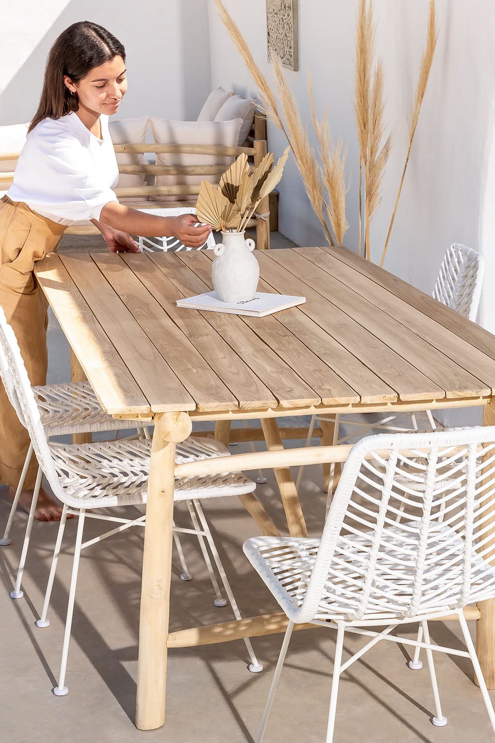 Sklum Nabila tavolo da giardino in teak 180x100 cm