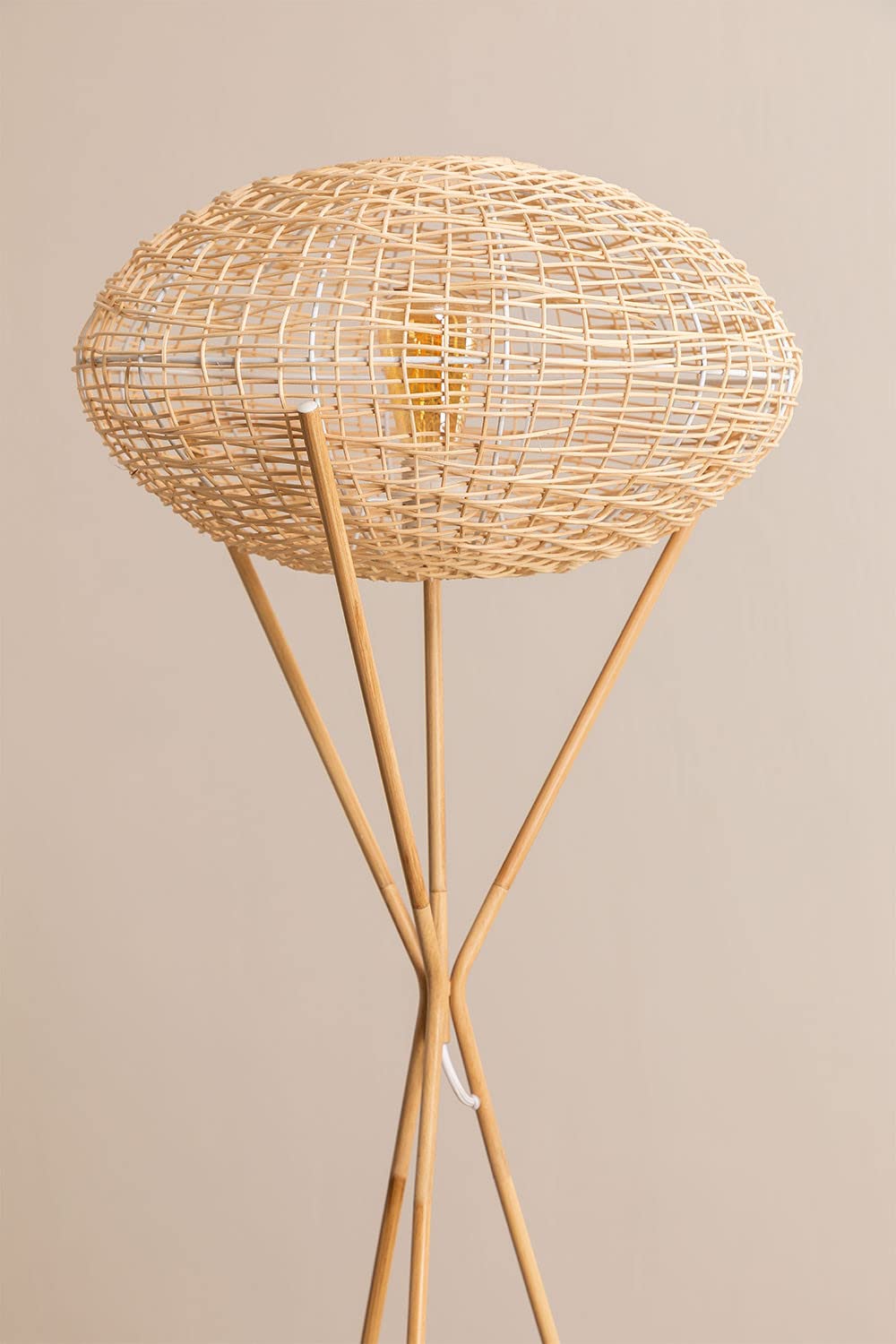 Sklum Xauron Lampada da Terra Rattan Naturale