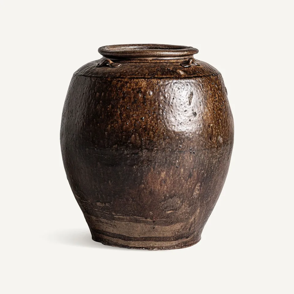 Bambua Clark vaso in ceramica grande marrone scuro