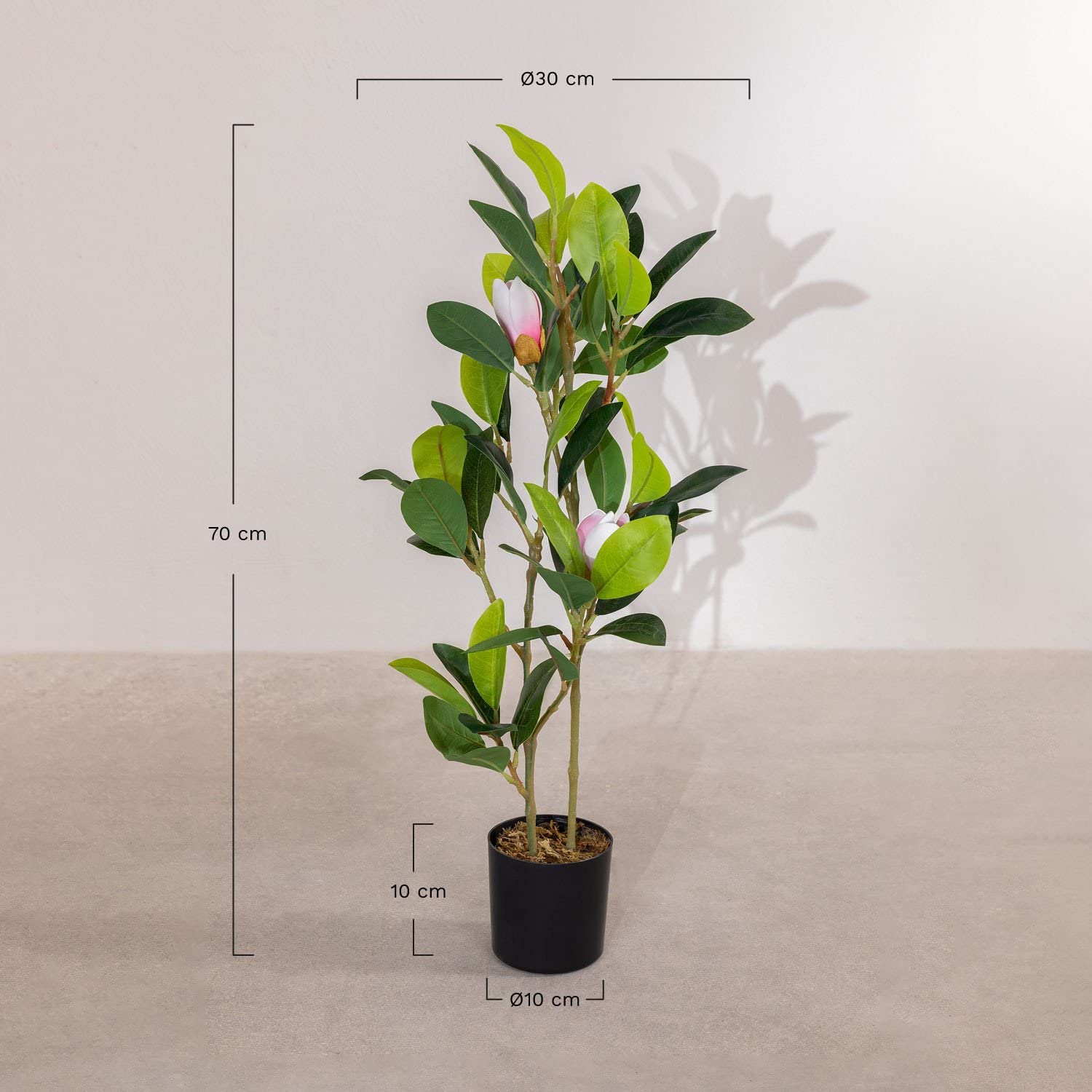 Sklum Magnolia pianta artificiale PVC verde 70 cm