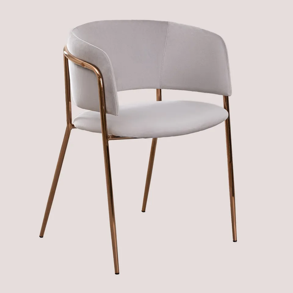 Sklum Nalon Style sedia pranzo velluto grigio chiaro