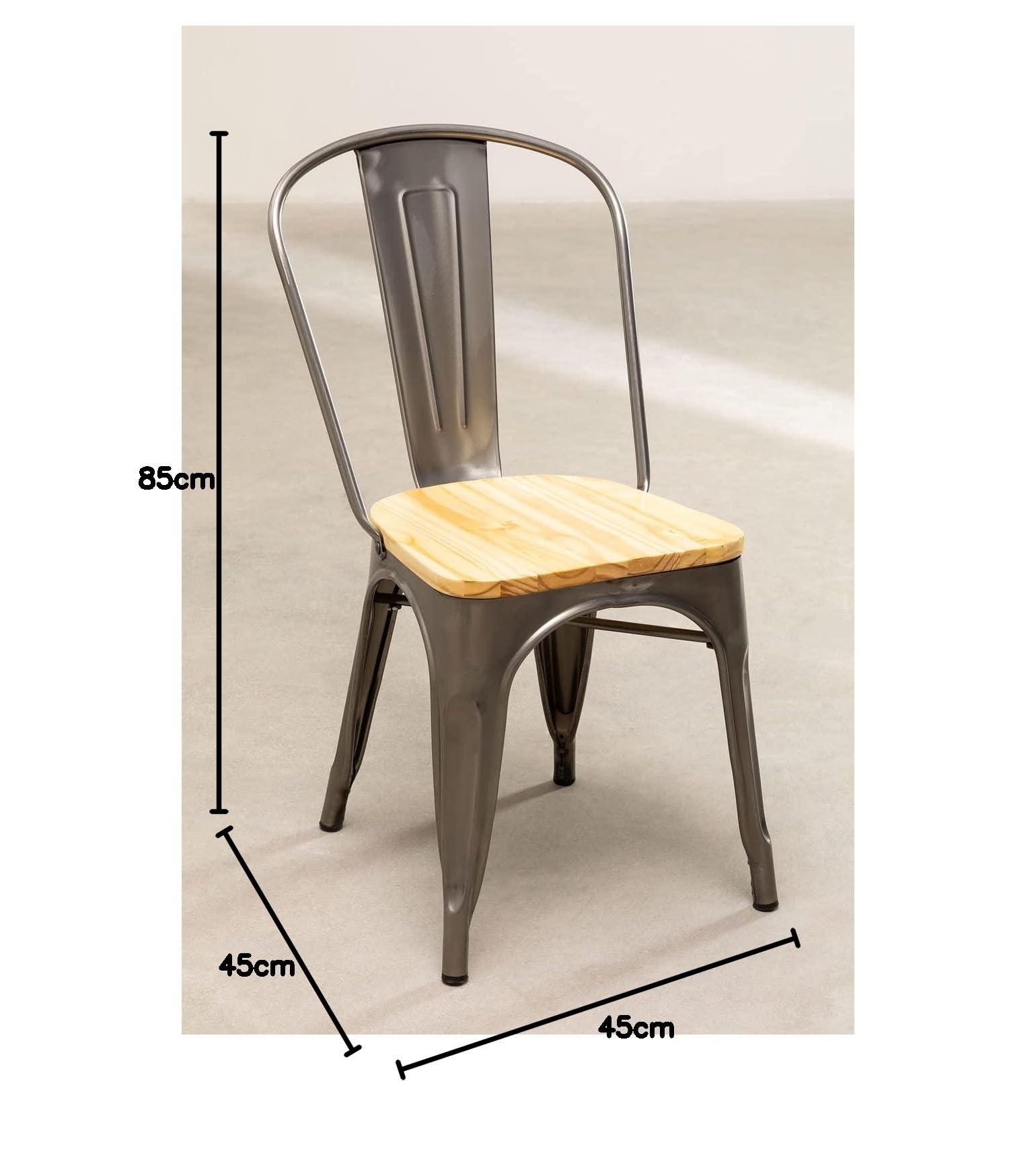 Sklum LIX sedia impilabile legno piallato