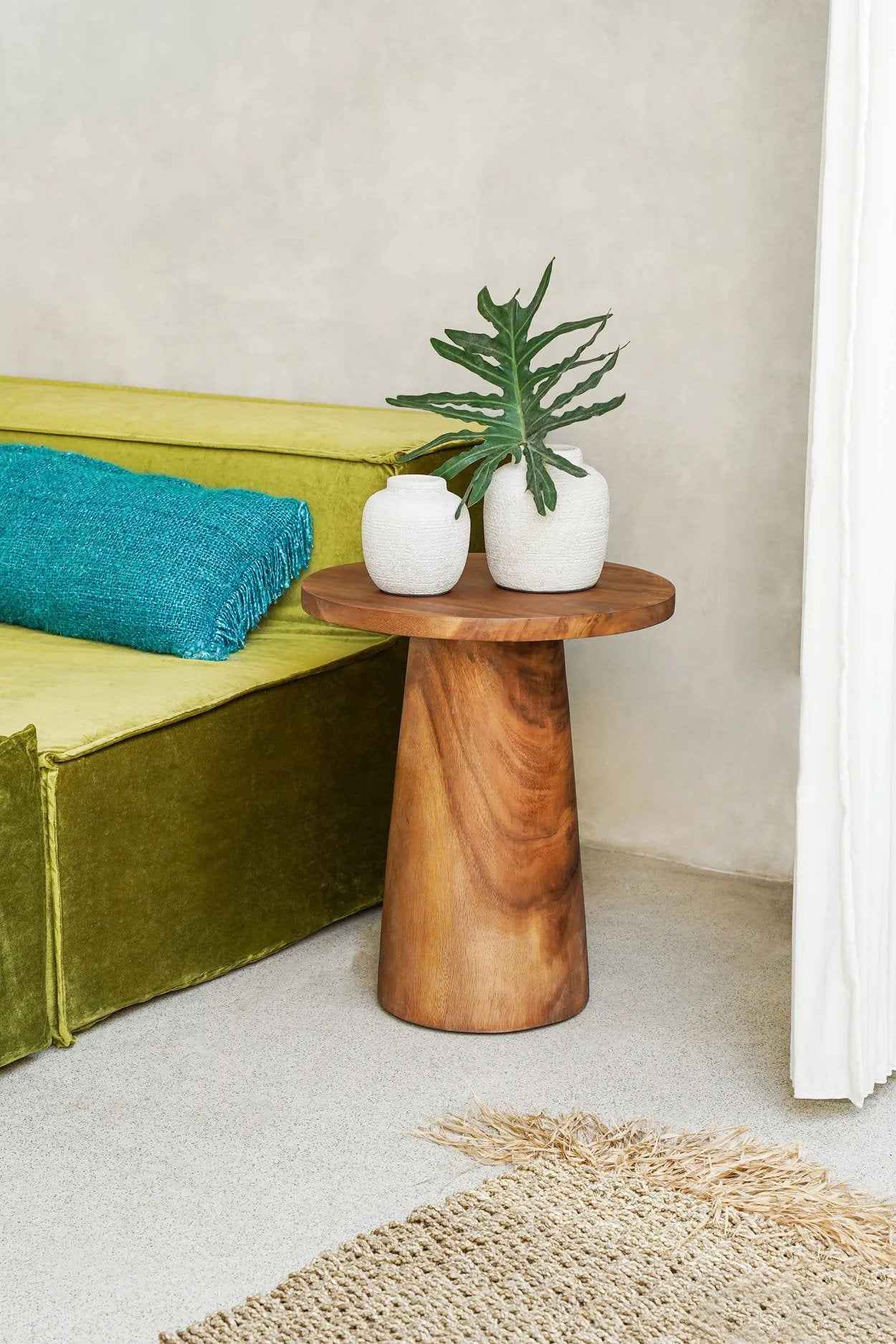 Bambua Timber Conic tavolino legno suar naturale 50