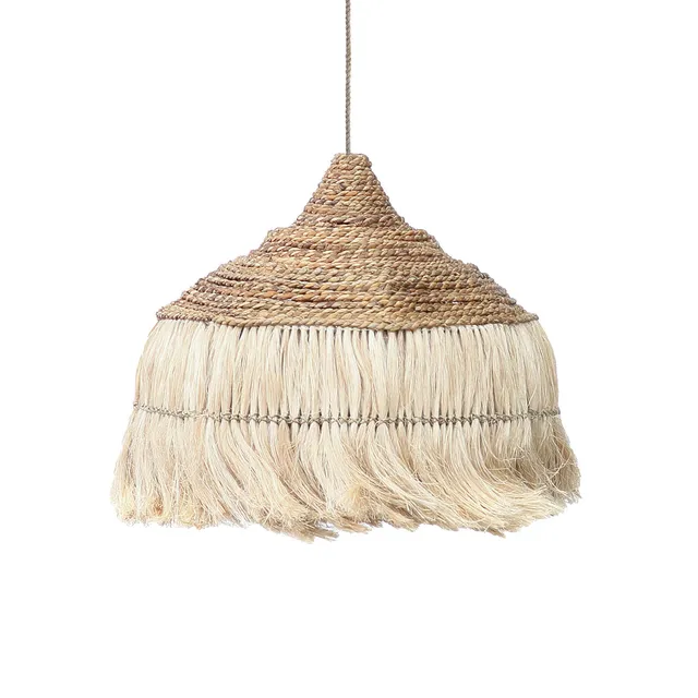 Bambua Abaca Hoola lampada a sospensione naturale L