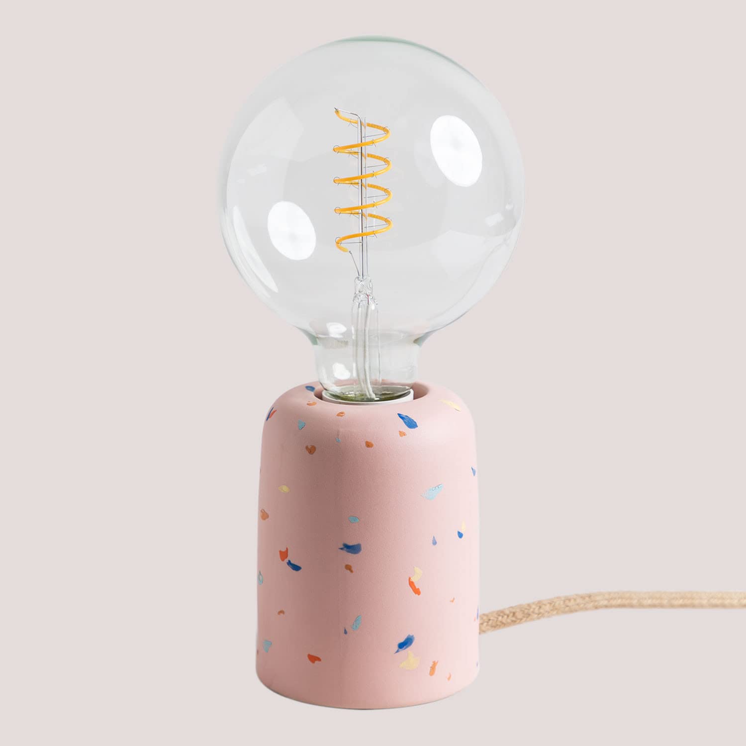 Sklum Queny lampada da tavolo ceramica rosa quarzo E27