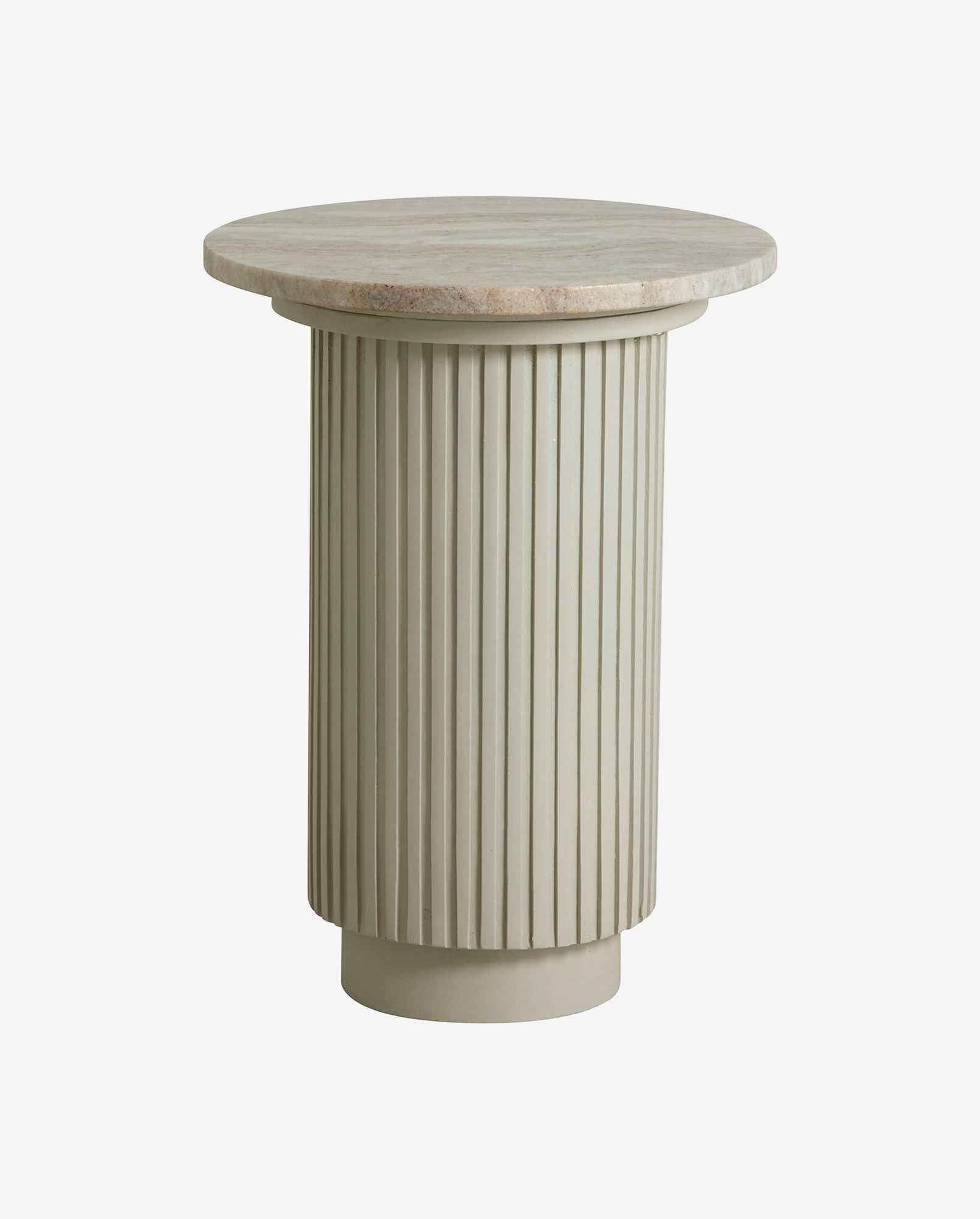 Bambua ERIE tavolino rotondo avorio piano in marmo