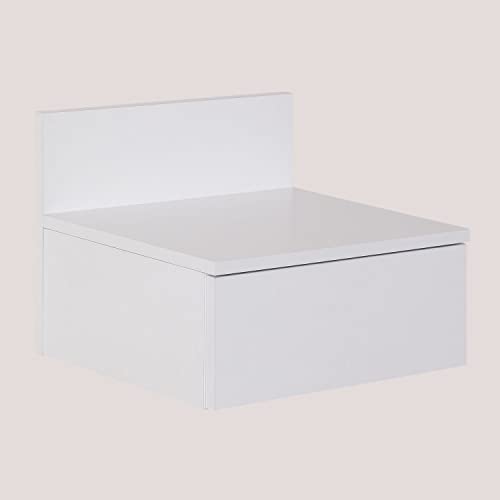 Sklum Caneto Comodino Sospeso Bianco con Cassetto 43 cm