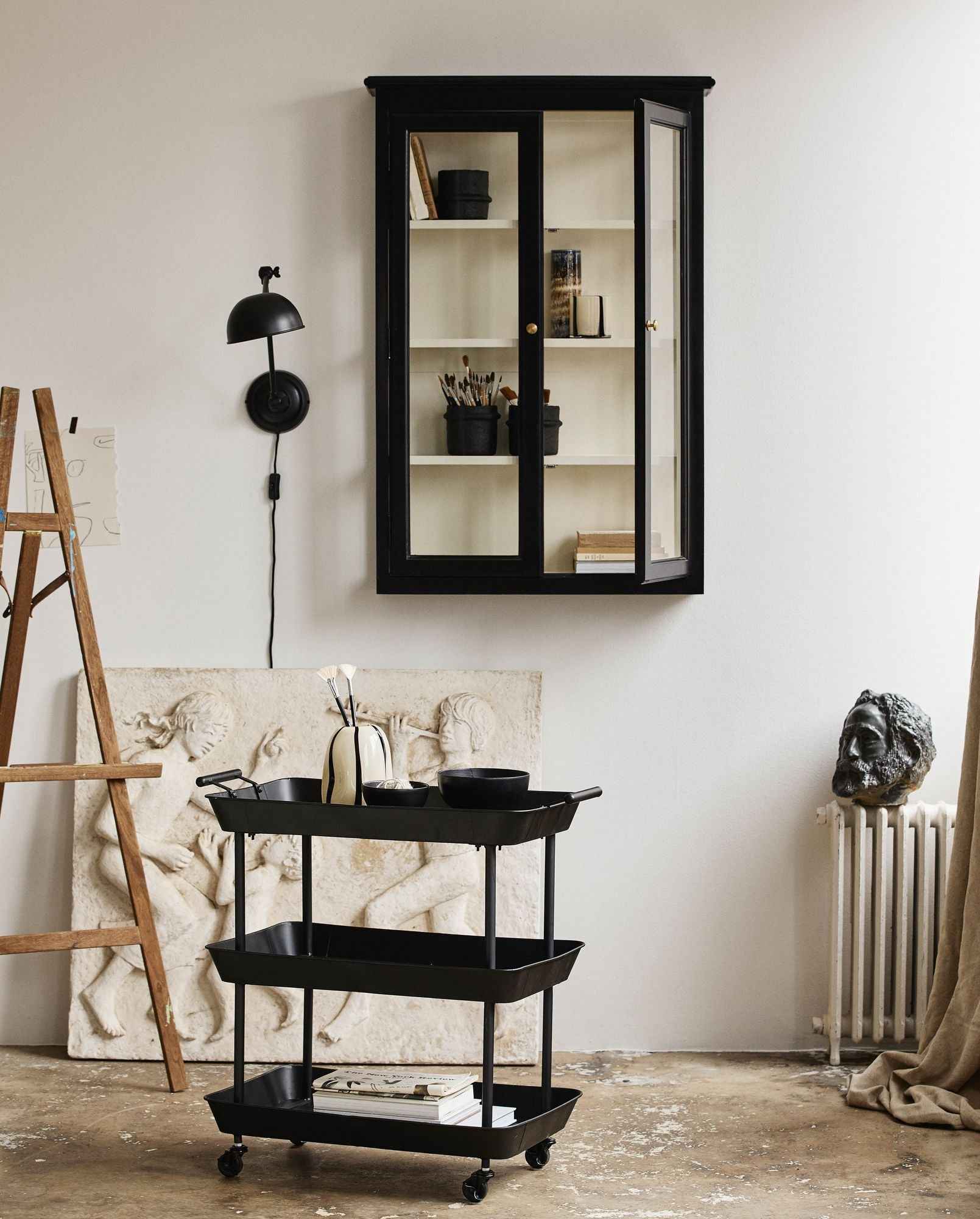 Bambua Fulda carrello ferro nero con ruote