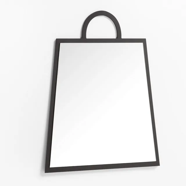 Sklum Calen specchio rettangolare MDF nero 69x59 cm