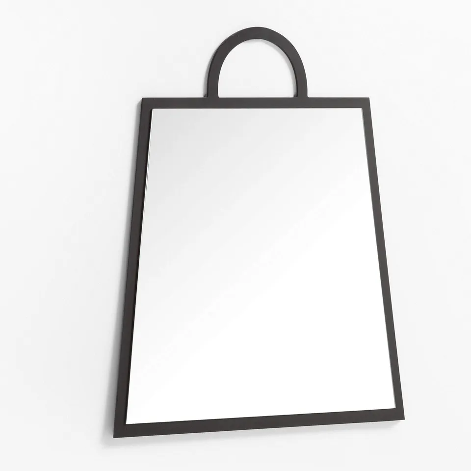Sklum Calen specchio rettangolare MDF nero 69x59 cm