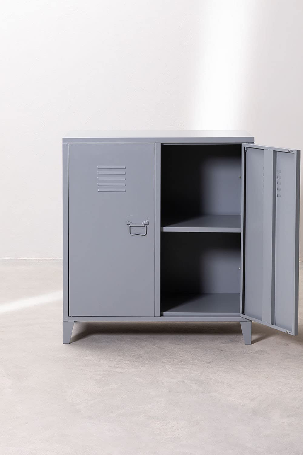 Sklum Pohpli credenza 2 ante 80 cm grigia in acciaio