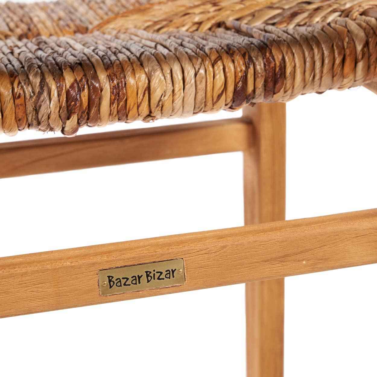 Bambua Puquta sgabello bar naturale legno teak