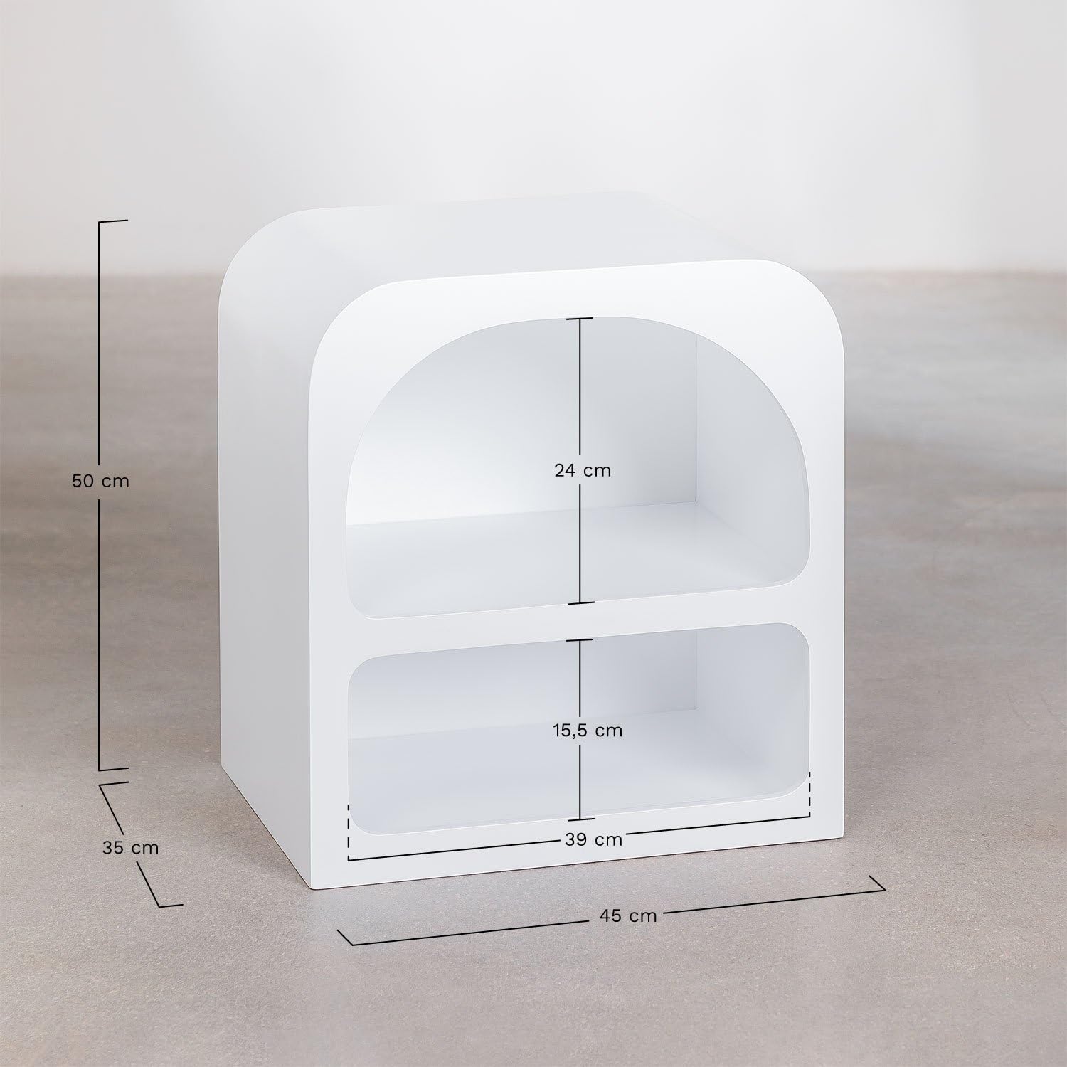Sklum Edna Comodino MDF Bianco 45 cm