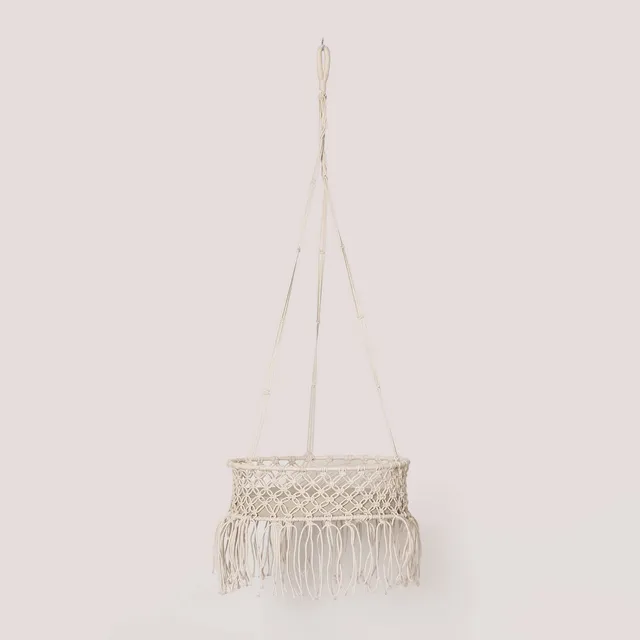 Sklum Norberg cestino pensile macramè beige Ø45 cm