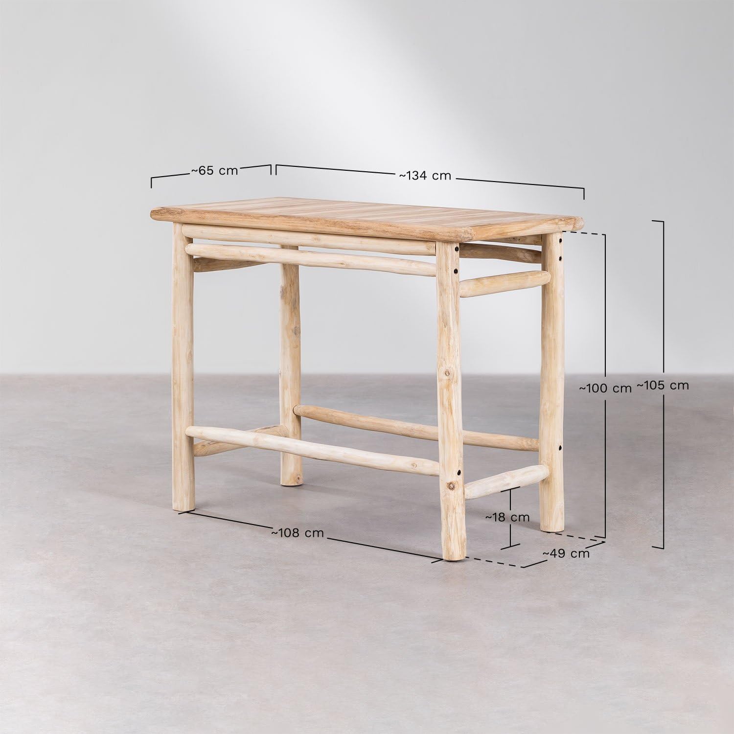 Sklum Narel tavolo alto giardino 135x65 cm legno teak