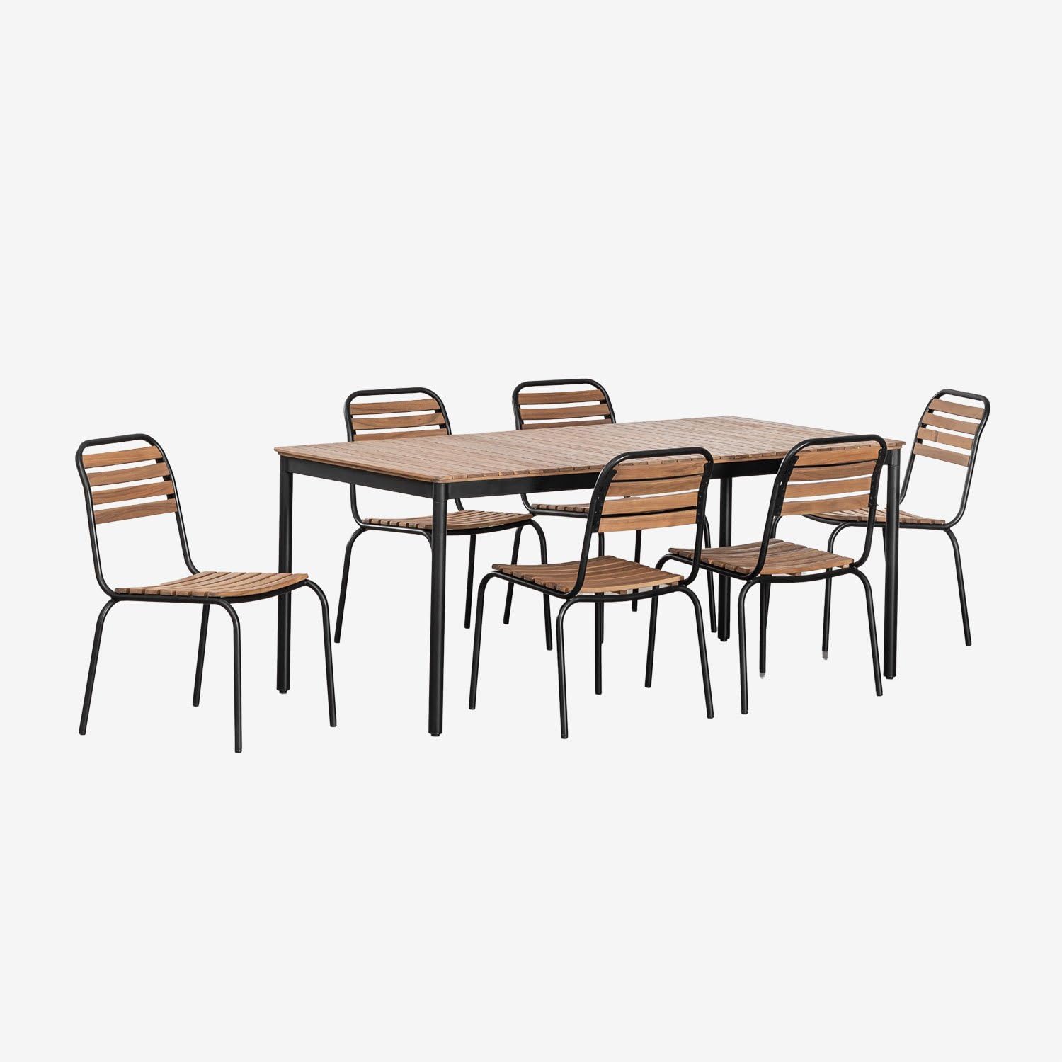 Sklum Artus Set Tavolo 160x90 e 6 Sedie da Giardino