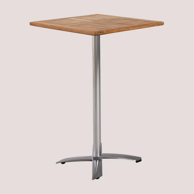 Sklum Bruh tavolo bar alto quadrato in teak 70x112 cm