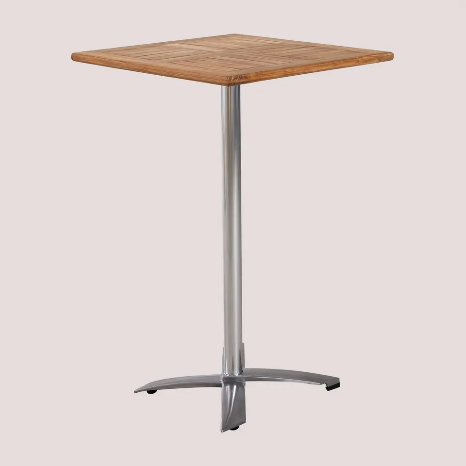 Sklum Bruh tavolo bar alto quadrato in teak 70x112 cm