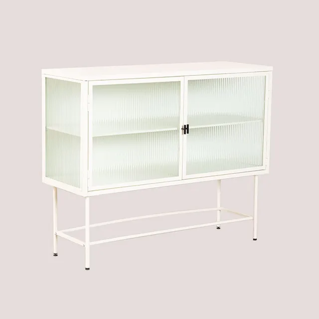 Sklum Verticale madia metallo vetro beige 110 cm