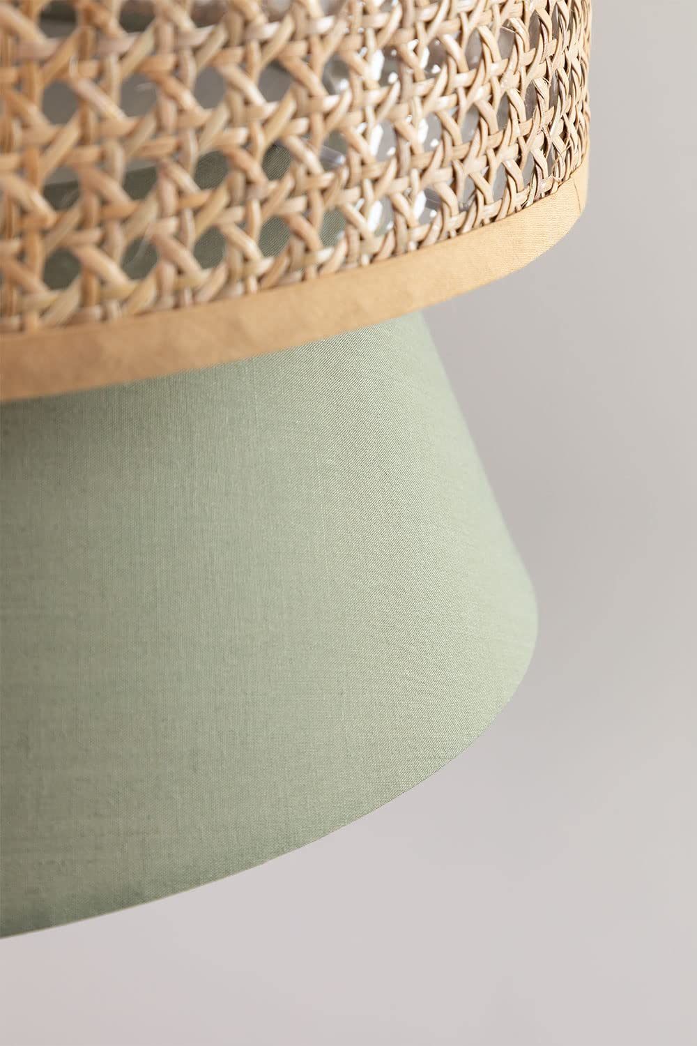 Sklum Yereh lampadario rattan verde kaki Ø40 cm