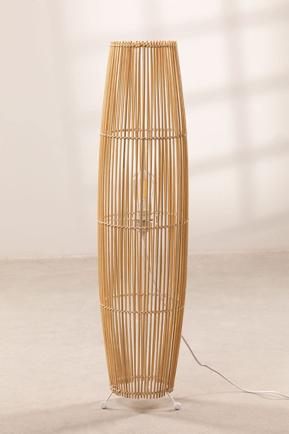 Sklum Khumo lampada da terra bambù naturale