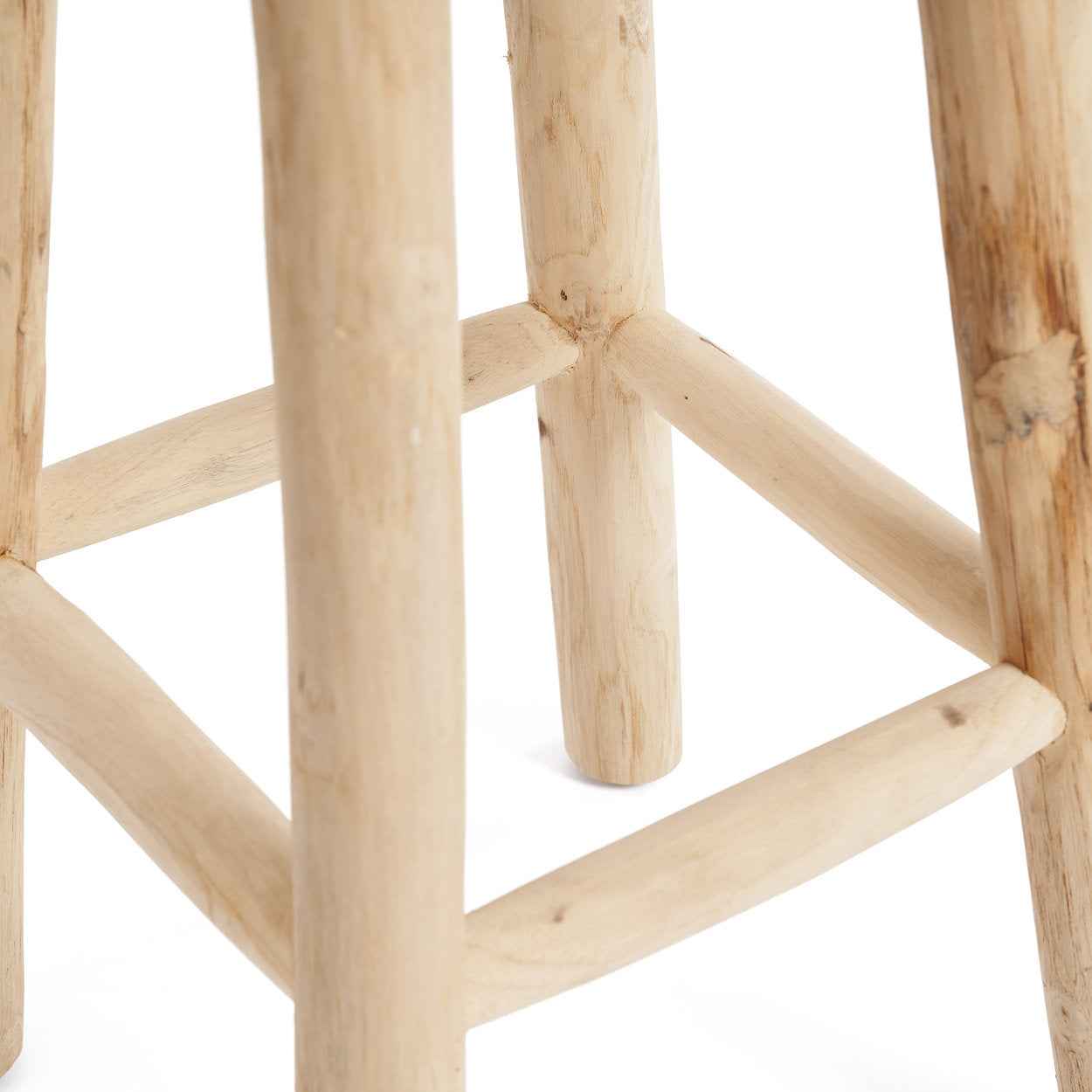 Bambua Raffia sgabello bar teak naturale