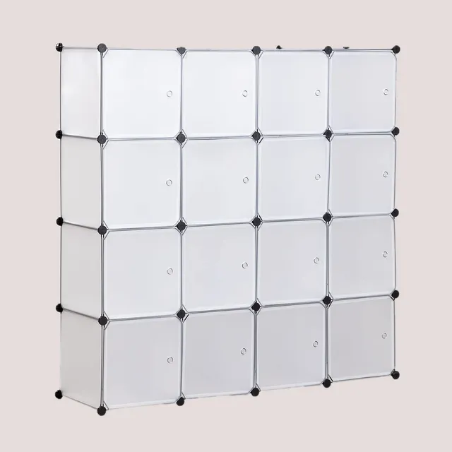 Sklum Oxley armadio componibile trasparente 16 moduli