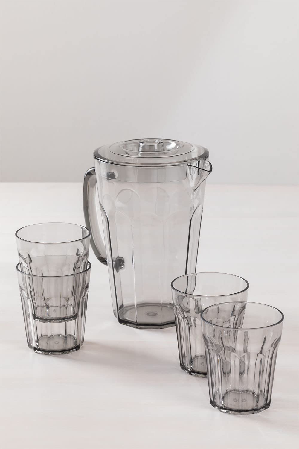 Sklum Brenda Caraffa 1,6L con 4 Bicchieri 35cl Grigio