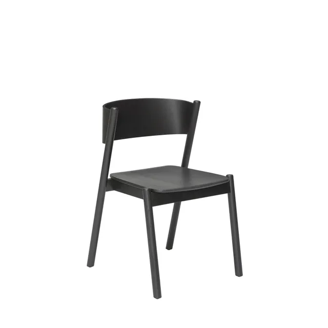 Bambua Oblique sedia da pranzo nera impilabile legno