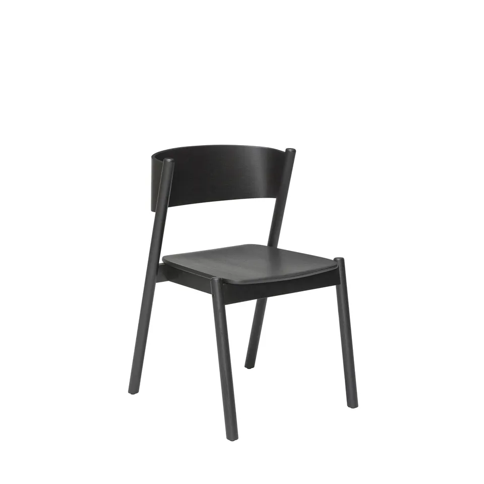 Bambua Oblique sedia da pranzo nera impilabile legno
