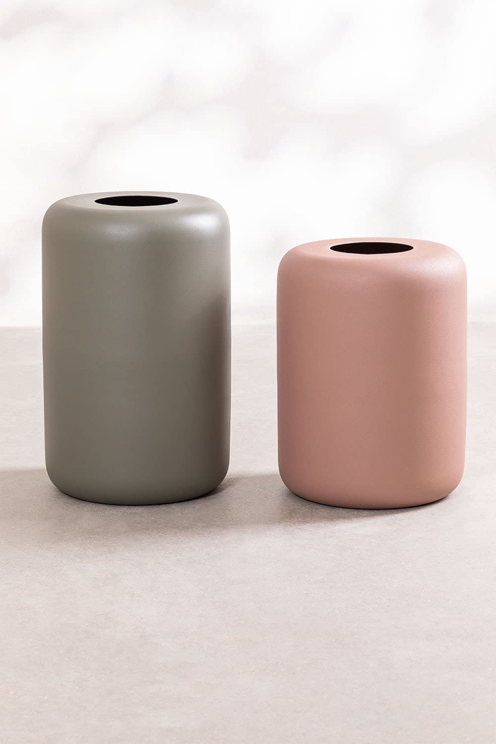 Sklum Dehli vaso in metallo verde kaki geometrico 45 cm