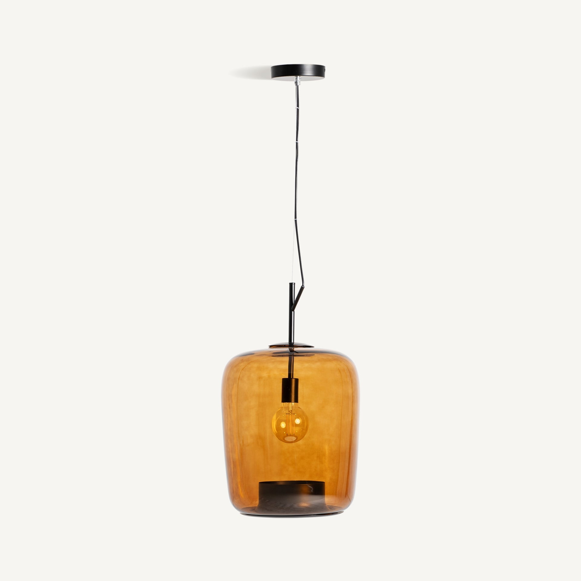 Bambua Cubik lampada soffitto vetro ambra