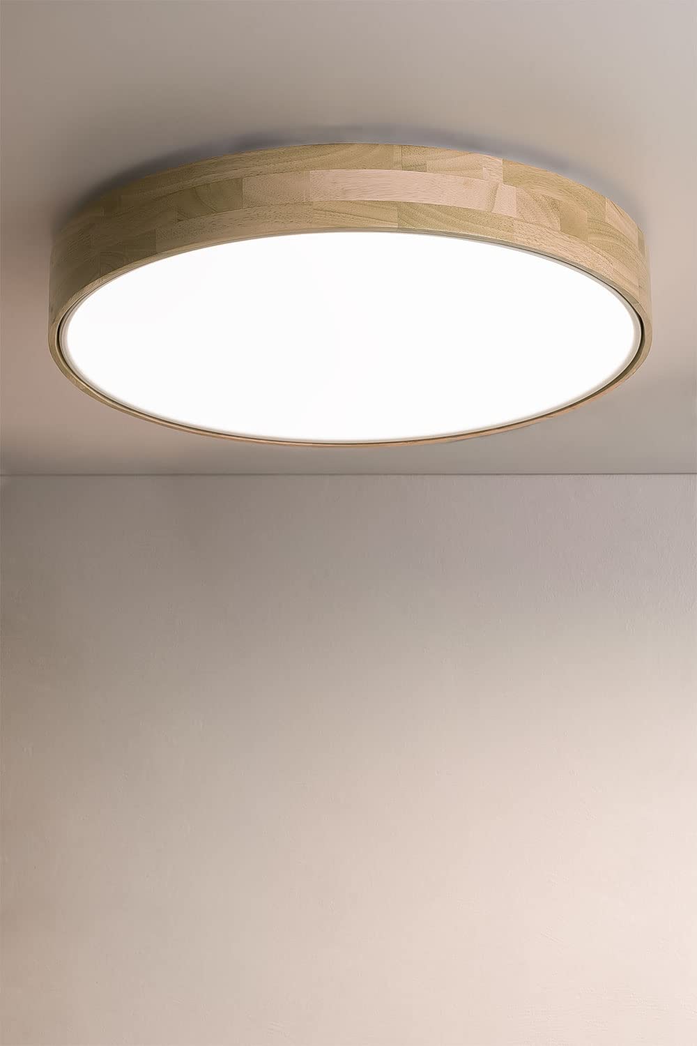 Sklum Balto plafoniera LED bianco Ø55 cm legno