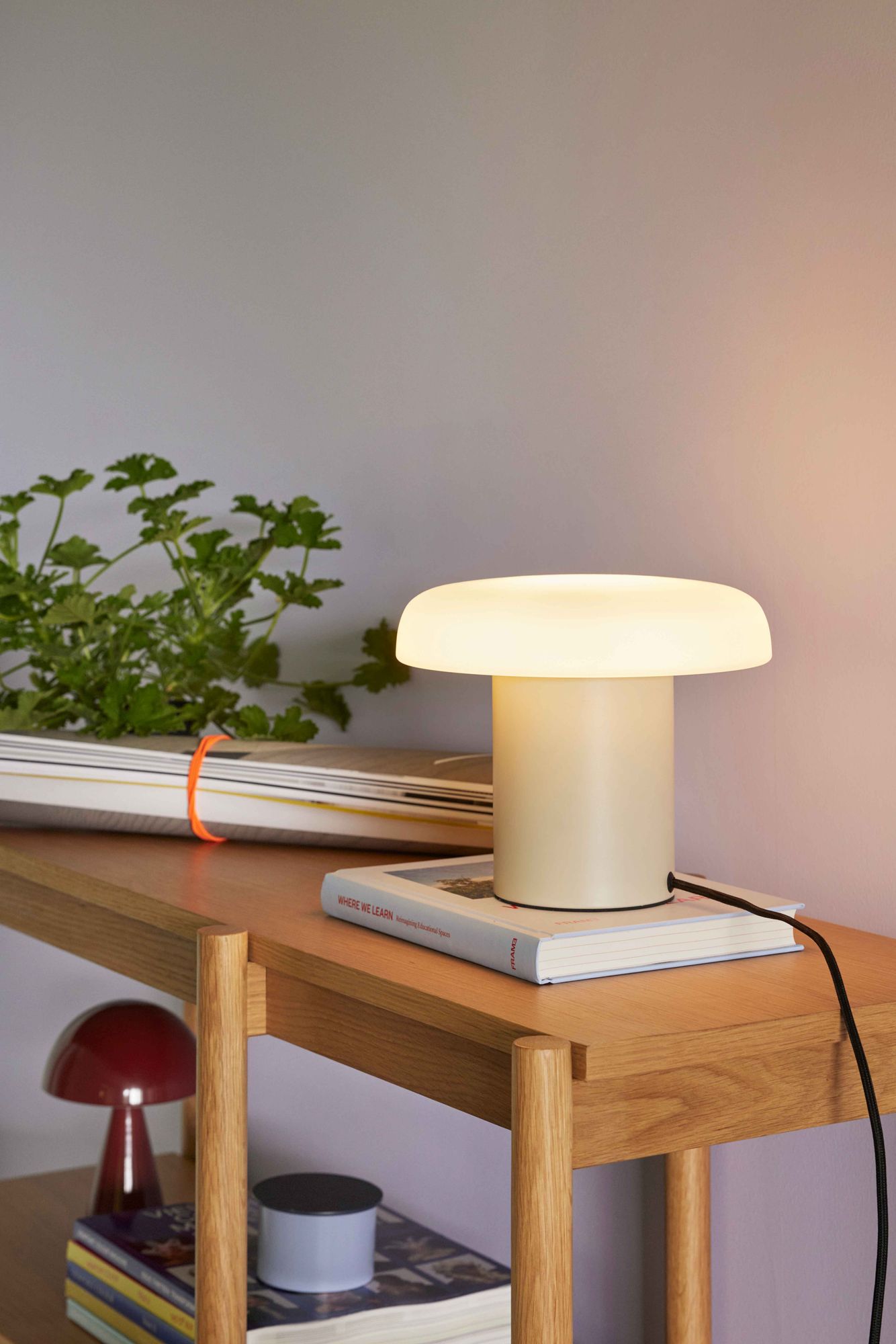 Bambua Ateliers lampada da tavolo sabbia bianco E27