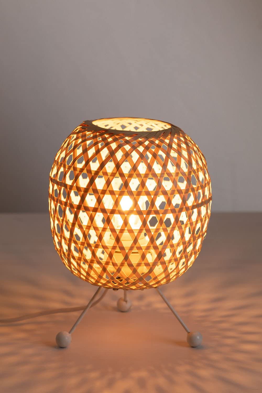 Sklum Krisal lampada da tavolo in rattan E27 Ø19 cm