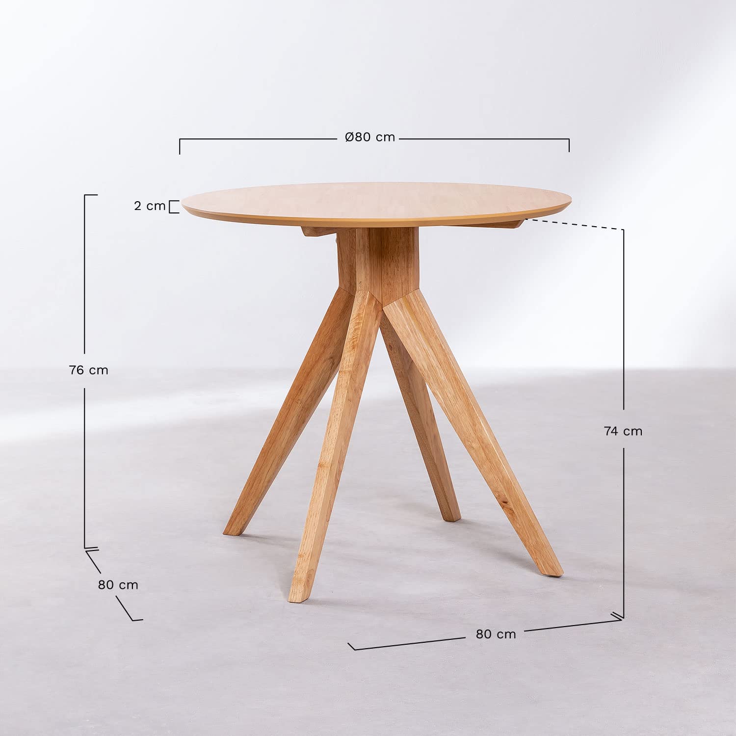 Sklum Sekiz tavolo da pranzo rotondo Ø80 cm legno gomma