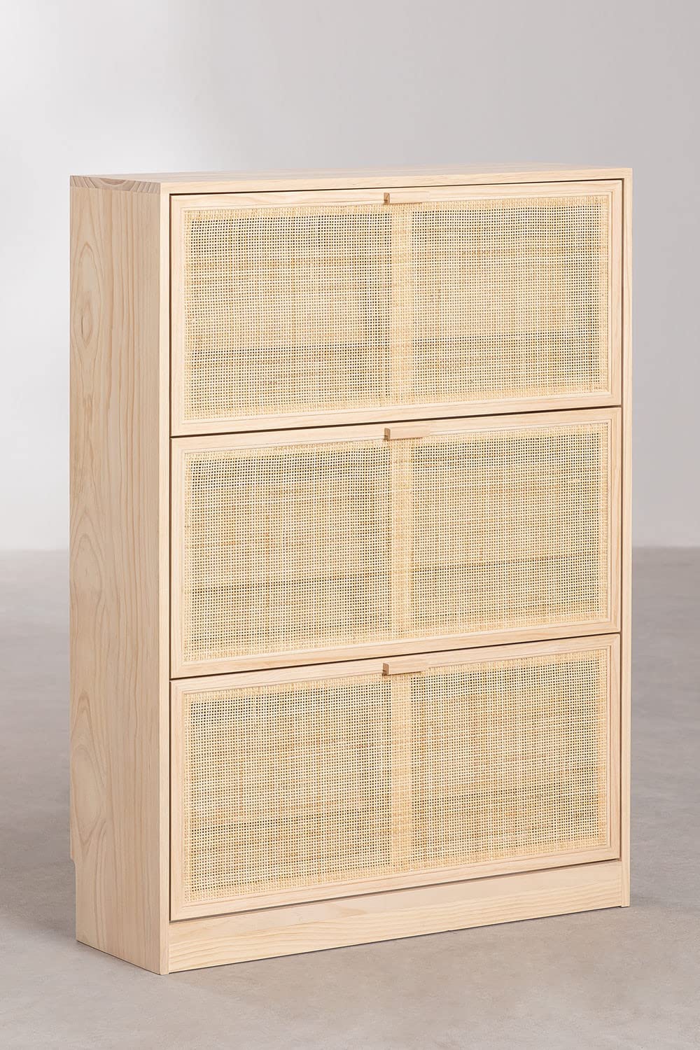 Sklum Reyna scarpiera legno 3 ante rattan naturale