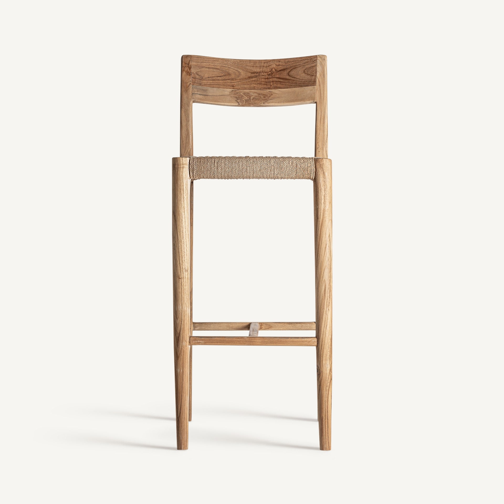 Bambua Caen sgabello bar 108 teak paglia