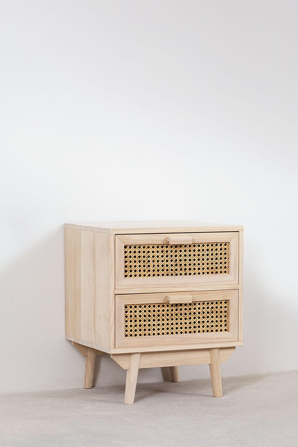 Sklum Ralik comodino legno paulownia 2 cassetti