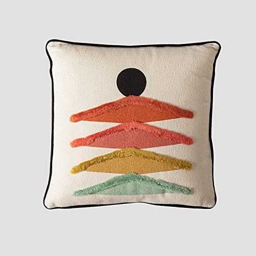 Sklum Falbus Cuscino 45x45 Multicolore in Cotone Ricamato