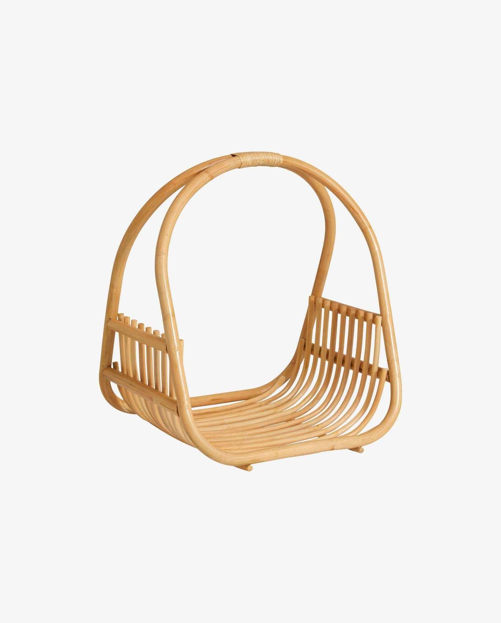 Bambua Roa cesto rattan con manico porta legna