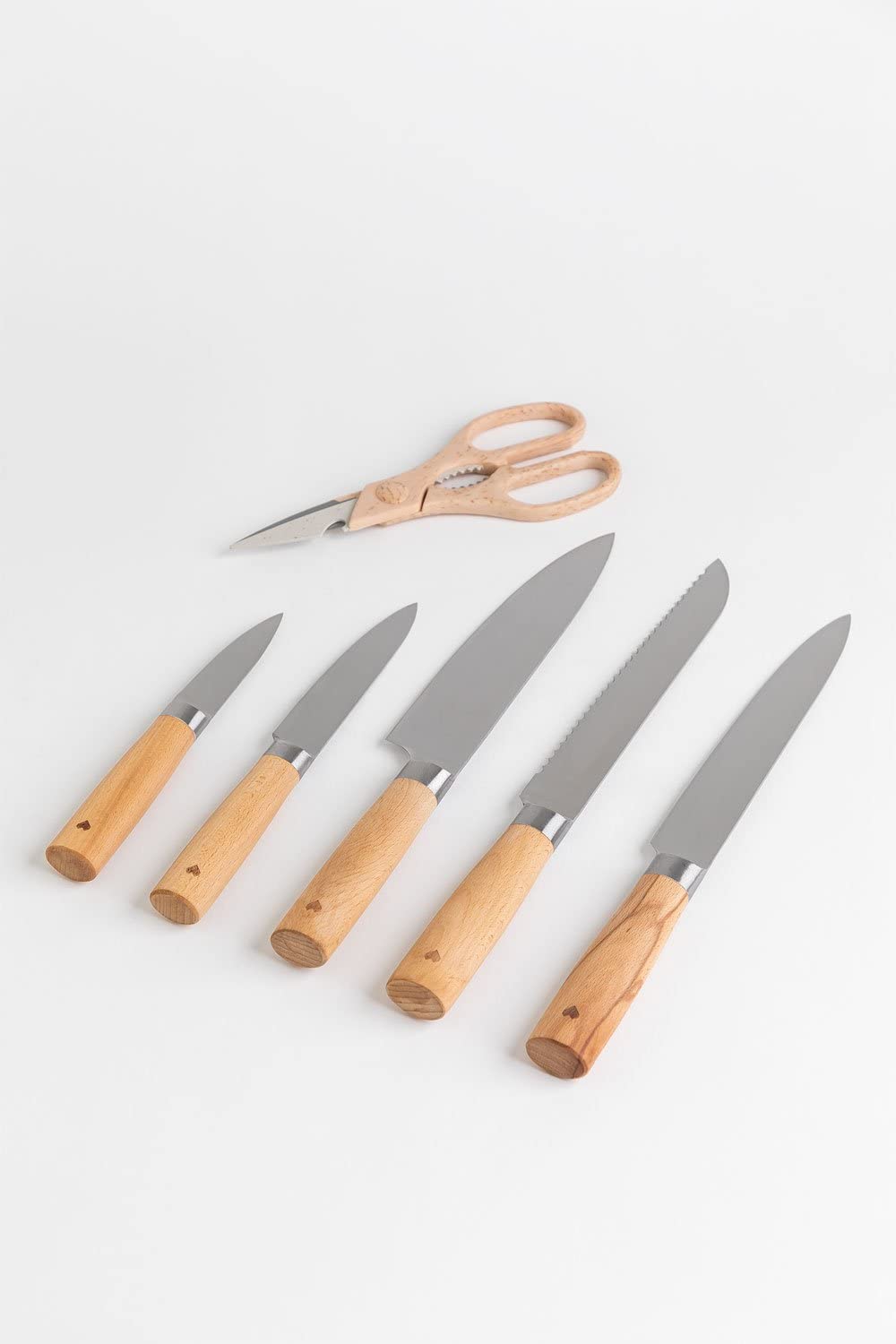 Sklum Bloc set coltelli cucina 6 pezzi nero manici faggio