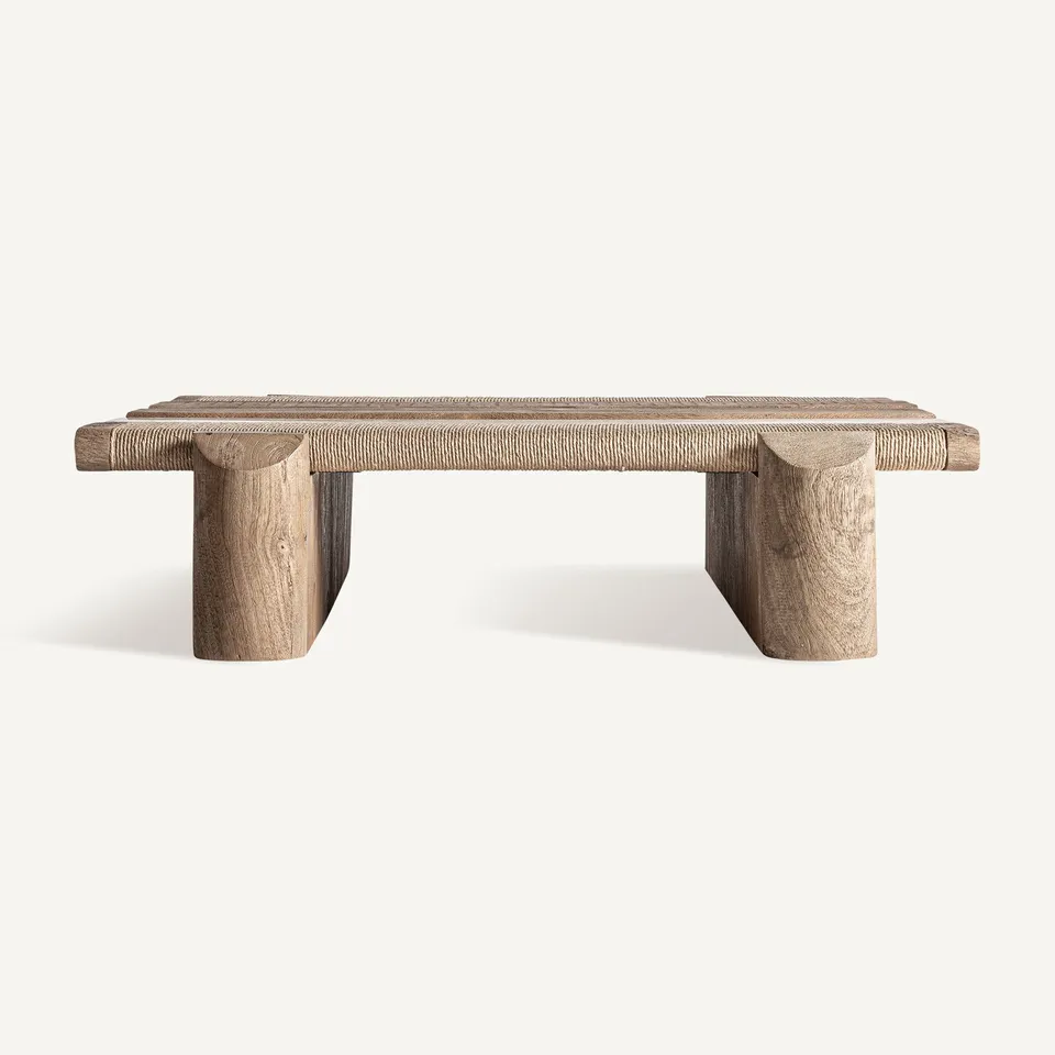 Bambua Jacquard Tavolino da Caffè Basso in Legno Mango