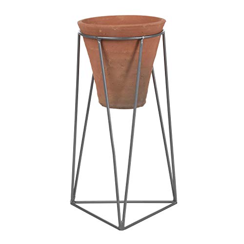 Sklum Jahr Vaso in Ceramica 40 cm con Base Acciaio
