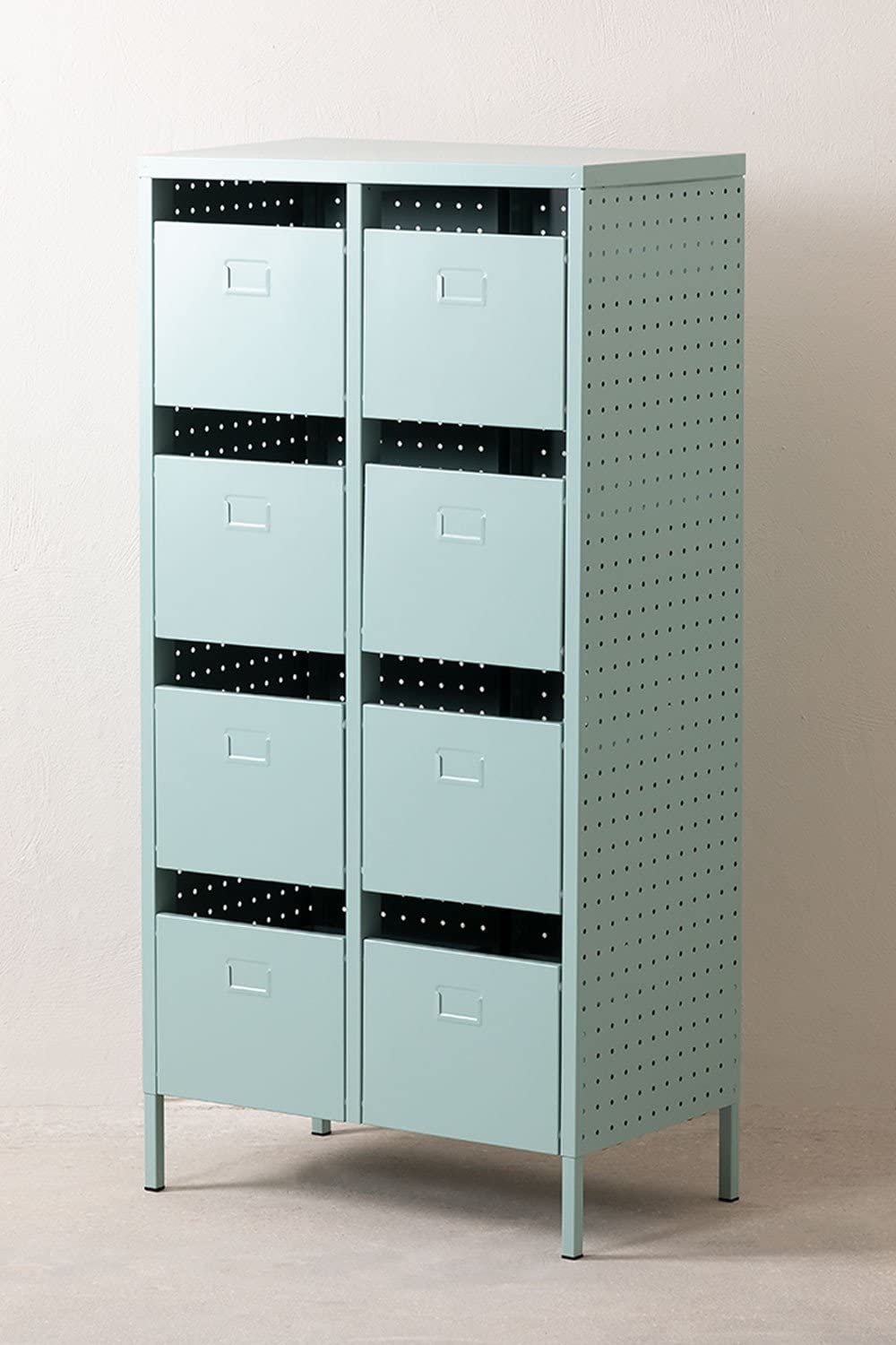 Sklum Abël cassettiera 8 cassetti acciaio 52x30 cm alta 105 cm