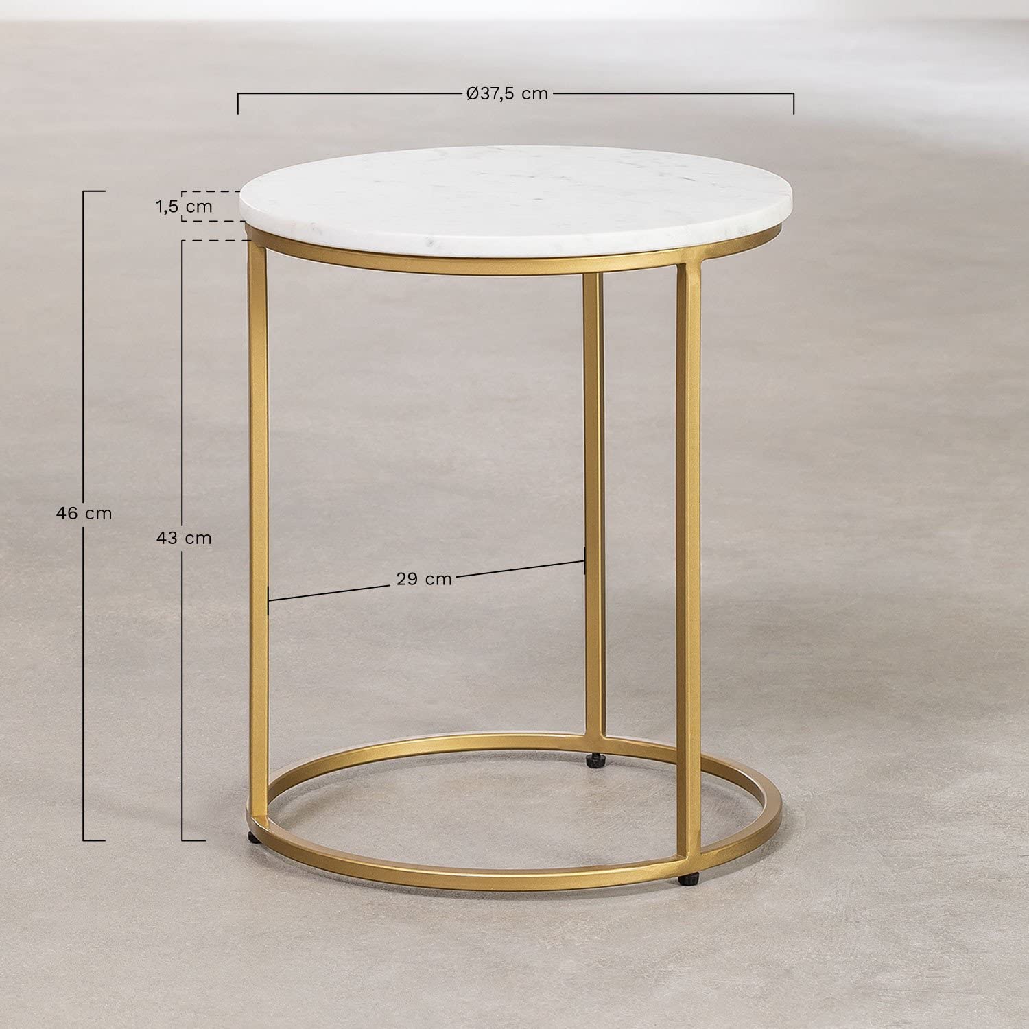 Sklum Kaley tavolino in marmo Ø37 cm oro